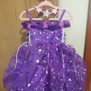 Purple Stars Princess Dress and Necklace